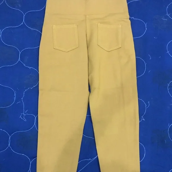 Full length tight pant 4 girls/ZARA Basic/mustard color smart:comfortable wear - Picture 2 of 5